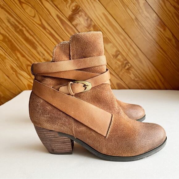 Antelope Anthropologie Gillie Wrap Booties Leather Brown - Picture 5 of 12